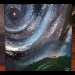 Nighttime Sky Oil Painting